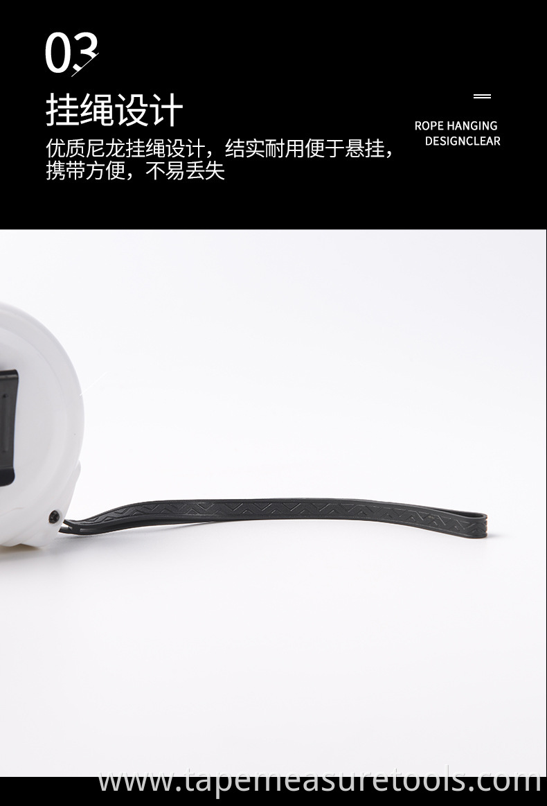 3M 5M 7.5m 10M New fashion design Steel White tape measure with logo